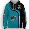 San Jose Sharks Half Color 3D Printed Pullover Hoodie