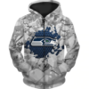 Seattle Seahawks Beehives Pattern 3D Zipper Hoodie Jacket