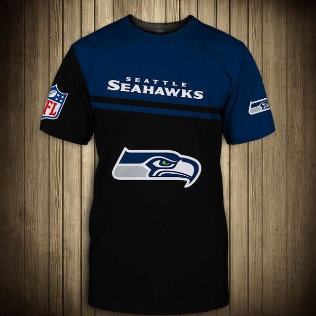Seattle Seahawks Difference Colors In Two Hands 3D T-Shirt
