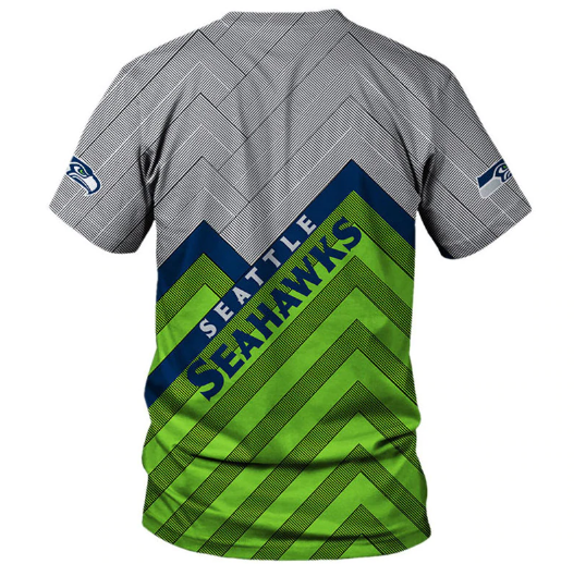 Seattle Seahawks Logo In Chest 3D Printed T-Shirt - Image 2