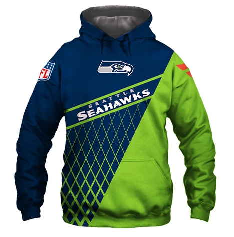Seattle Seahawks Top Logo 3D Pullover Hoodie