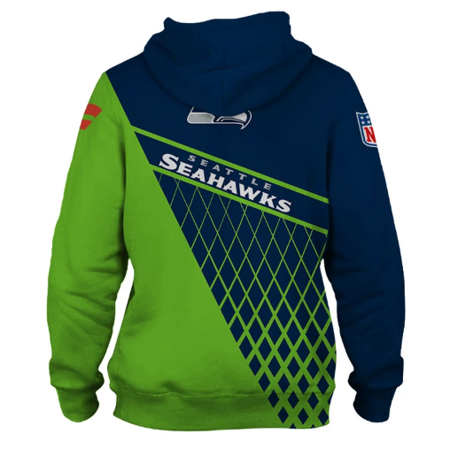 Seattle Seahawks Top Logo 3D Pullover Hoodie - Image 2