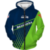 Seattle Seahawks Top Logo 3D Zipper Hoodie Jacket