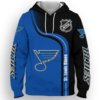 St. Louis Blues Half Color 3D Printed Pullover Hoodie