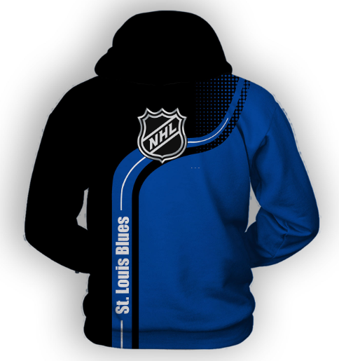 St. Louis Blues Half Color 3D Printed Zipper Hoodie Jacket - Image 2
