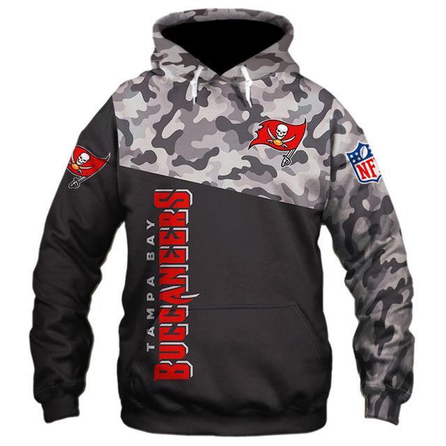Tampa Bay Buccaneers Half Camo 3D Pullover Hoodie