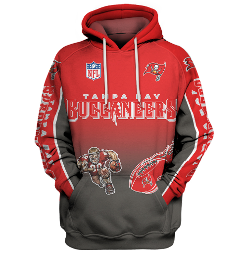 Tampa Bay Buccaneers Name In Sleeve 3D Pullover Hoodie