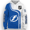 Tampa Bay Lightning Half Color 3D Printed Pullover Hoodie