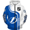 Tampa Bay Lightning Half Color 3D Printed Zipper Hoodie Jacket