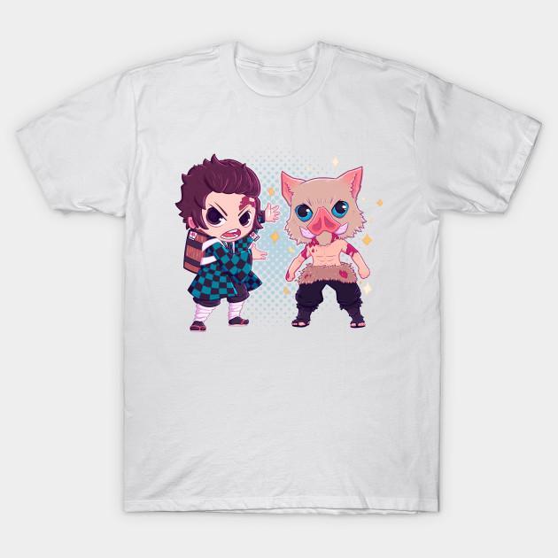 Tanjiro Inosuke - Demon Slayer - Kimetsu No Yaiba T-Shirt V1
