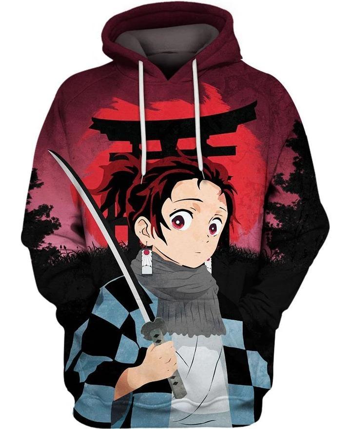 Tanjiro Kamado - Demon Slayer - Kimetsu No Yaiba 3D Pullover Hoodie V13
