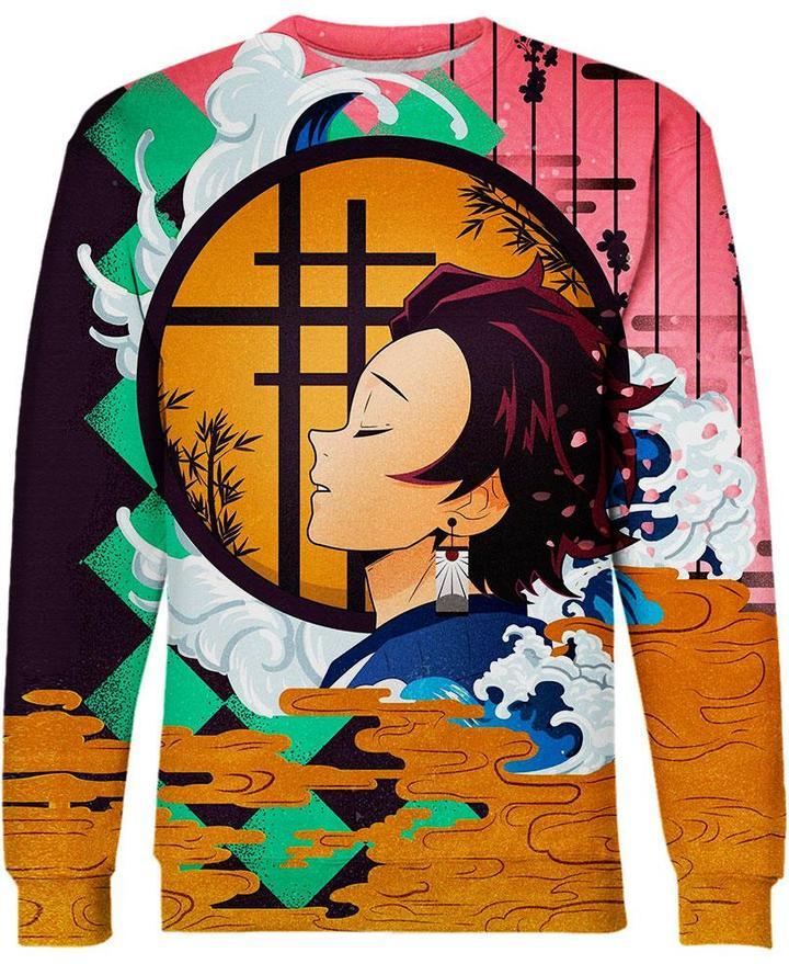 Tanjiro Kamado - Demon Slayer - Kimetsu No Yaiba3D Crewneck Sweatshirt V1