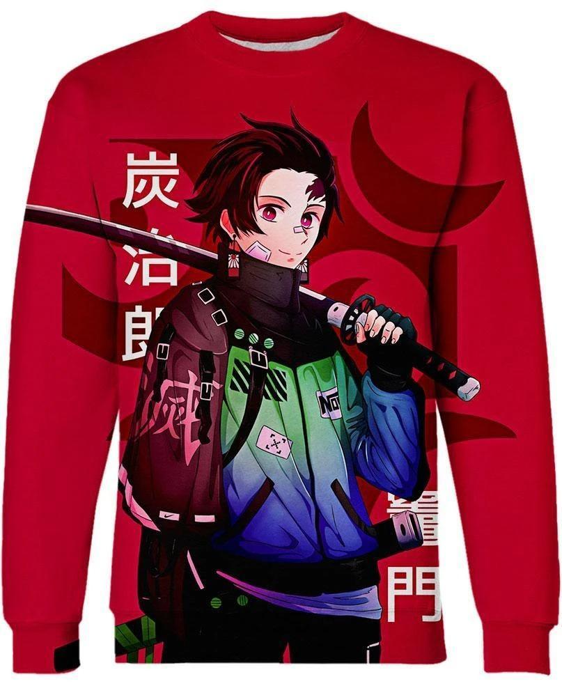 Tanjiro Kamado - Demon Slayer - Kimetsu No Yaiba3D Crewneck Sweatshirt V6