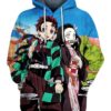 Tanjiro x Nezuko - Demon Slayer - Kimetsu No Yaiba 3D Pullover Hoodie V3