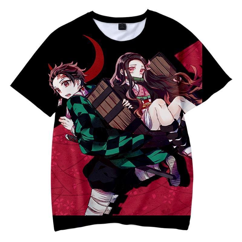 Tanjiro x Nezuko - Demon Slayer - Kimetsu No Yaiba 3D T-Shirt V5
