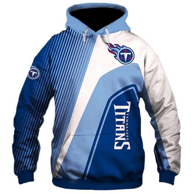 Tennessee Titans Hooded Matching Stripe 3D Pullover Hoodie