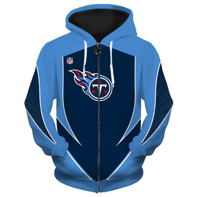 Tennessee Titans Middle Logo 3D Printed Zipper Hoodie Jacket
