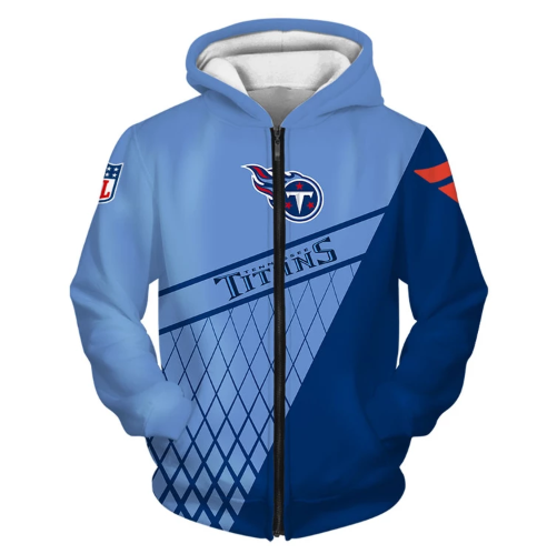 Tennessee Titans Top Logo 3D Zipper Hoodie Jacket