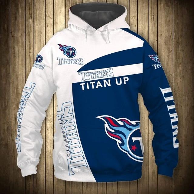 Tennessee Titans White Hood 3D Pullover Hoodie