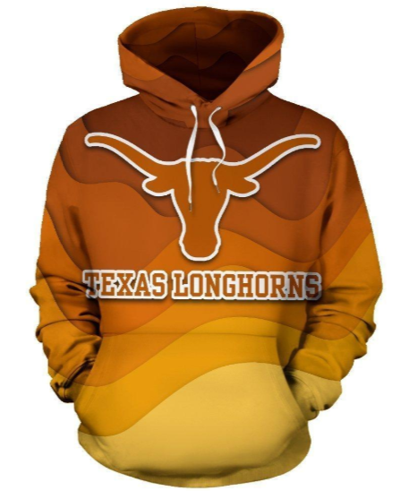 Texas Longhorns Simple 3D Printed Pullover Hoodie