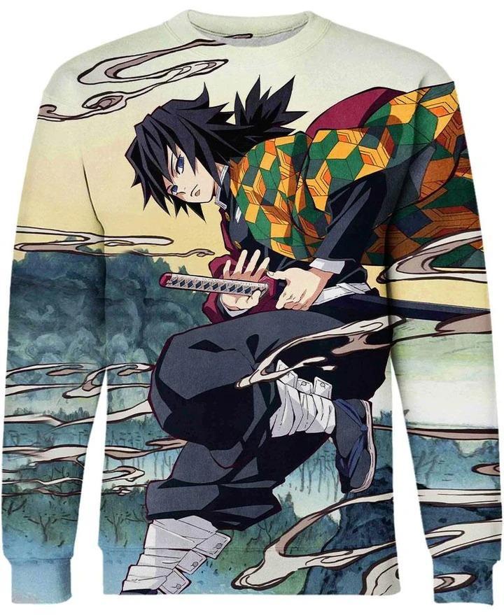 Tomioka Giyuu - Demon Slayer - Kimetsu No Yaiba 3D Crewneck Sweatshirt V4