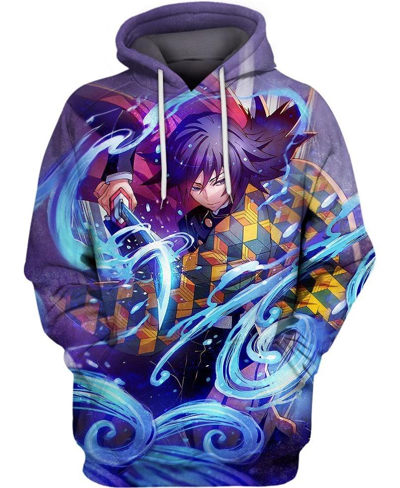 Tomioka Giyuu - Demon Slayer - Kimetsu No Yaiba 3D Pullover Hoodie V2