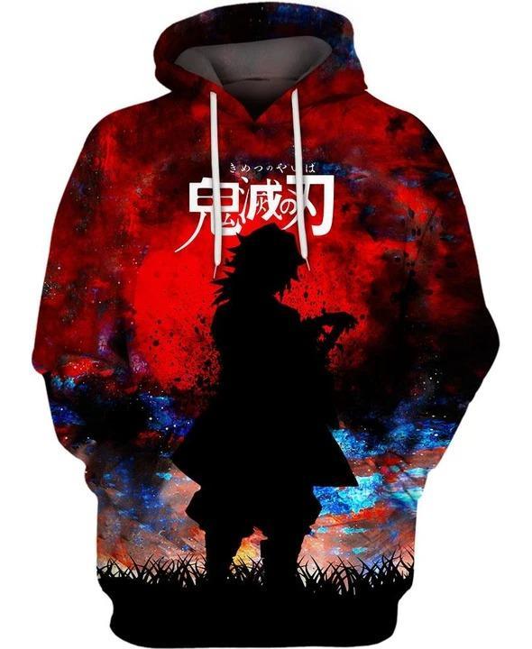 Tomioka Giyuu - Demon Slayer - Kimetsu No Yaiba 3D Pullover Hoodie V3