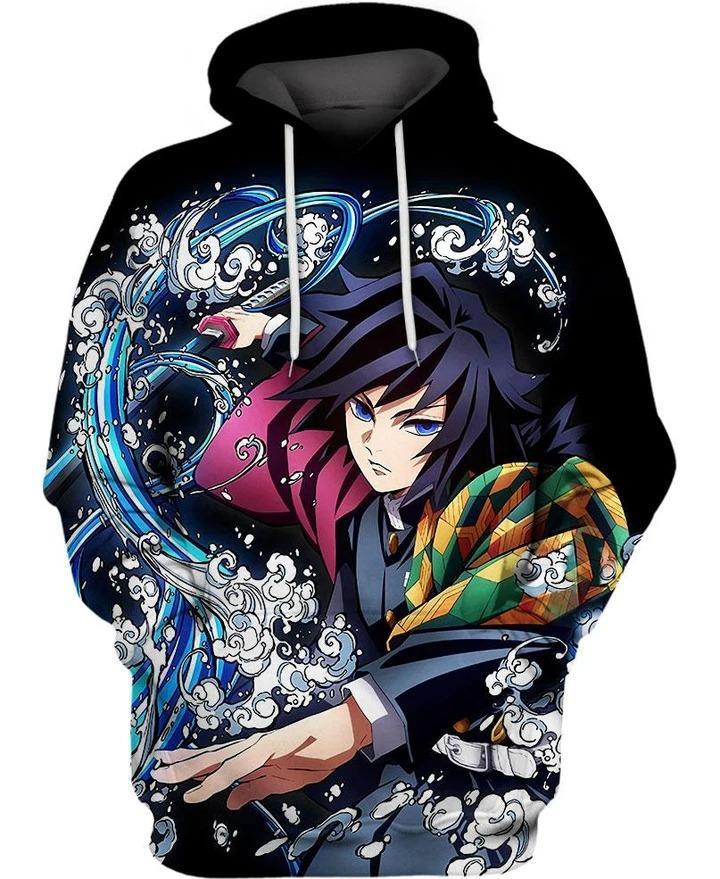 Tomioka Giyuu - Demon Slayer - Kimetsu No Yaiba 3D Pullover Hoodie V4