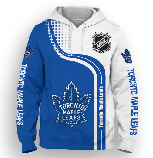 Toronto Maple Leafs Half Color 3D Printed Pullover Hoodie