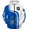 Toronto Maple Leafs Half Color 3D Printed Zipper Hoodie Jacket