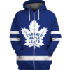 Toronto Maple Leafs Symbol 3D Zipper Hoodie Jacket