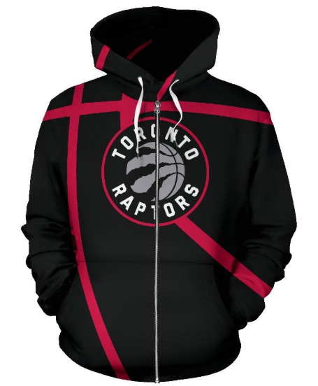 Toronto Raptors Simple 3D Printed Zipper Hoodie Jacket