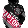 Toronto Raptors Stripe With Stars 3D Printed Pullover Hoodie