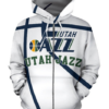Utah Jazz Simple 3D Printed Zipper Hoodie Jacket