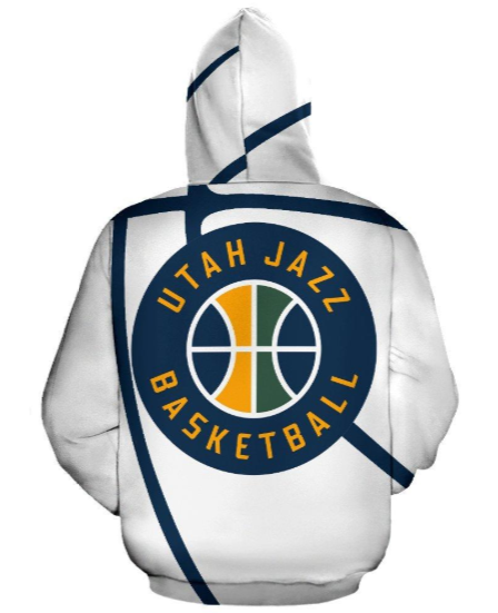 Utah Jazz Simple 3D Printed Zipper Hoodie Jacket - Image 2