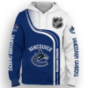 Vancouver Canucks Half Color 3D Printed Pullover Hoodie
