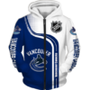 Vancouver Canucks Half Color 3D Printed Zipper Hoodie Jacket