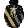 Vegas Golden Knights Logo With Stars 3D Printed Pullover Hoodie