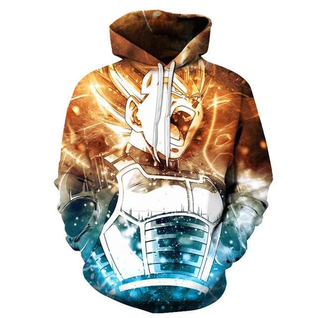 Vegeta Dragon Ball Z 3D Pullover Hoodie V2
