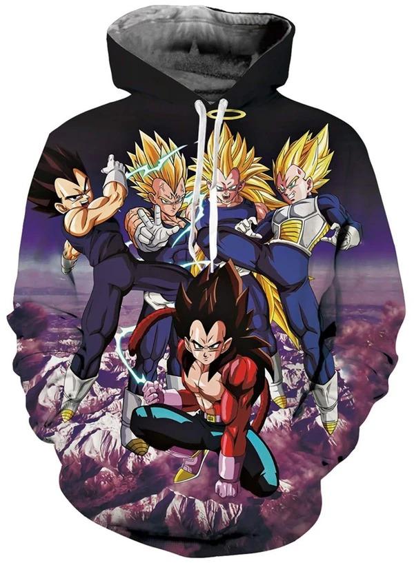 Vegeta Dragon Ball Z 3D Pullover Hoodie V7