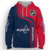 Washington Capitals Half Color 3D Printed Pullover Hoodie