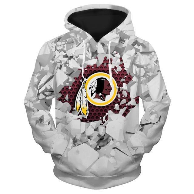 Washington Redskins Beehives Pattern 3D Pullover Hoodie