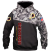 Washington Redskins Half Camo 3D Pullover Hoodie