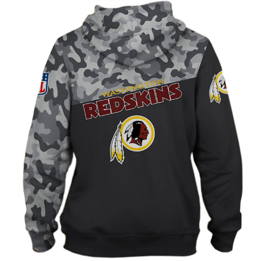 Washington Redskins Half Camo 3D Pullover Hoodie - Image 2