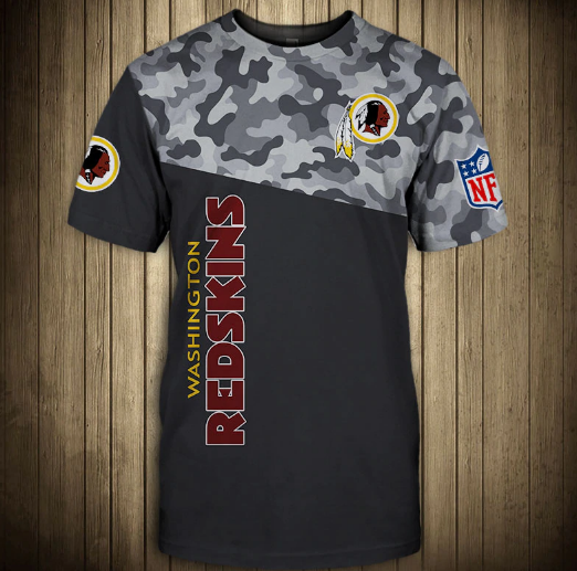 Washington Redskins Half Camo 3D T-Shirt