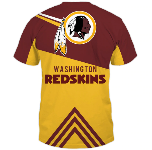 Washington Redskins Logo With Team Name 3D Printed T-Shirt - Image 2