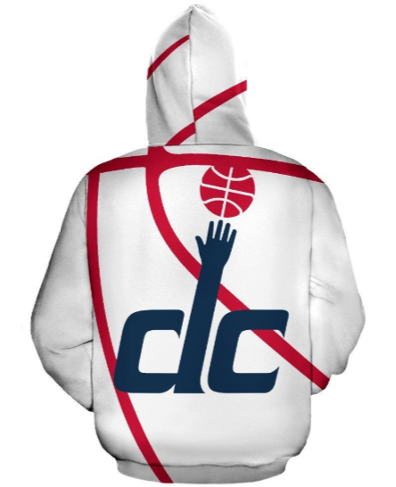 Washington Wizards Simple 3D Printed Zipper Hoodie Jacket - Image 2