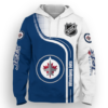 Winnipeg Jets Half Color 3D Printed Pullover Hoodie