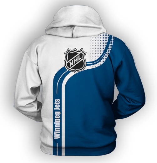 Winnipeg Jets Half Color 3D Printed Zipper Hoodie Jacket - Image 2