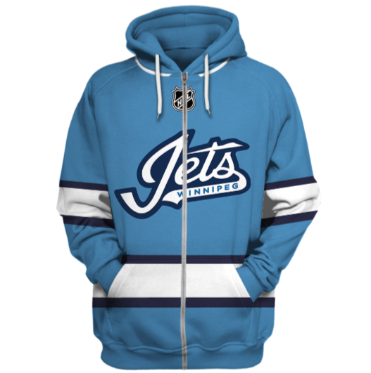 Winnipeg Jets Symbol 3D Zipper Hoodie Jacket